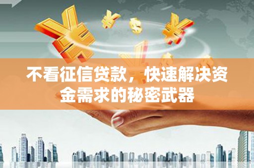 白城不看征信贷款，快速解决资金需求的秘密武器