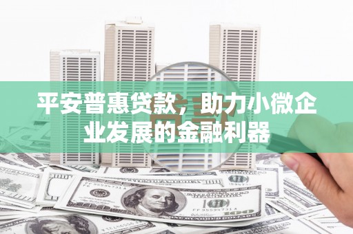 白城平安普惠贷款，助力小微企业发展的金融利器